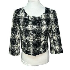 Spiegel Tweed Crop Jacket Black White